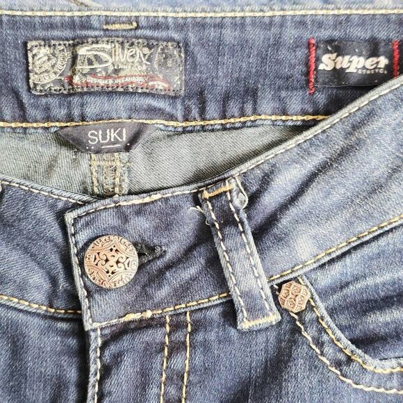 Silver Jeans Co. Suki Mid Capri W29/L22 Blue Denim - Picture 6 of 10